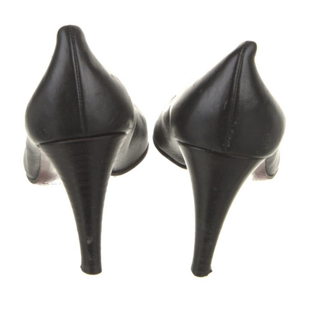 Vintage Burberry Novacheck Black Leather Heeled Pump EU 38/US 8 - Picture 3 of 5
